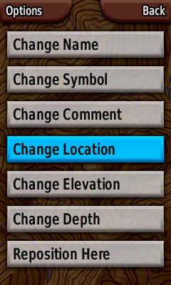 Colorado Edit Waypoint Screen Colorado Edit Waypoint Screen